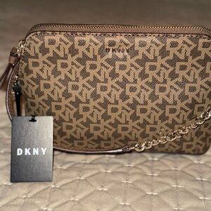DKNY Tan Logo Crossbody